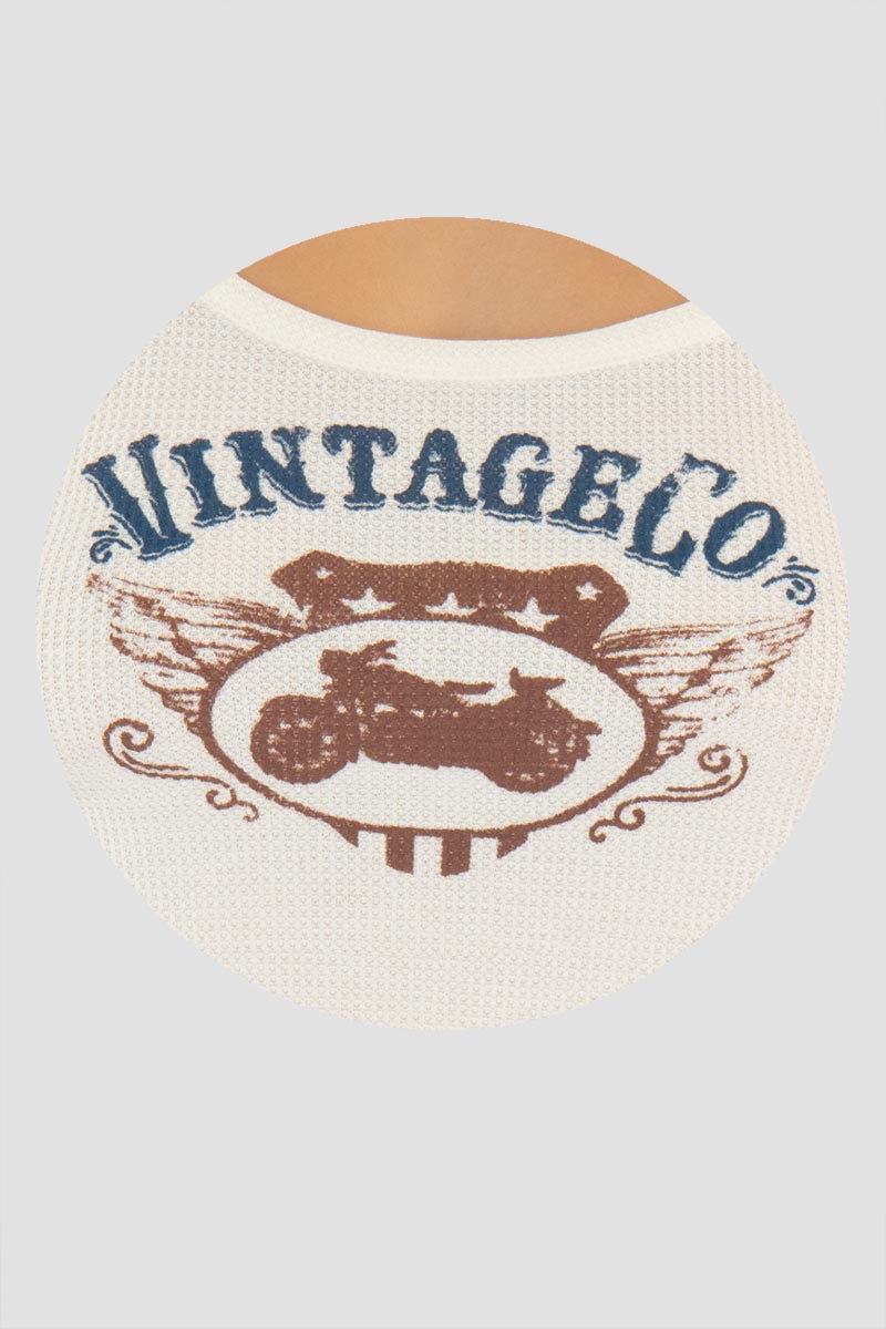 Playera crop manga larga estampada