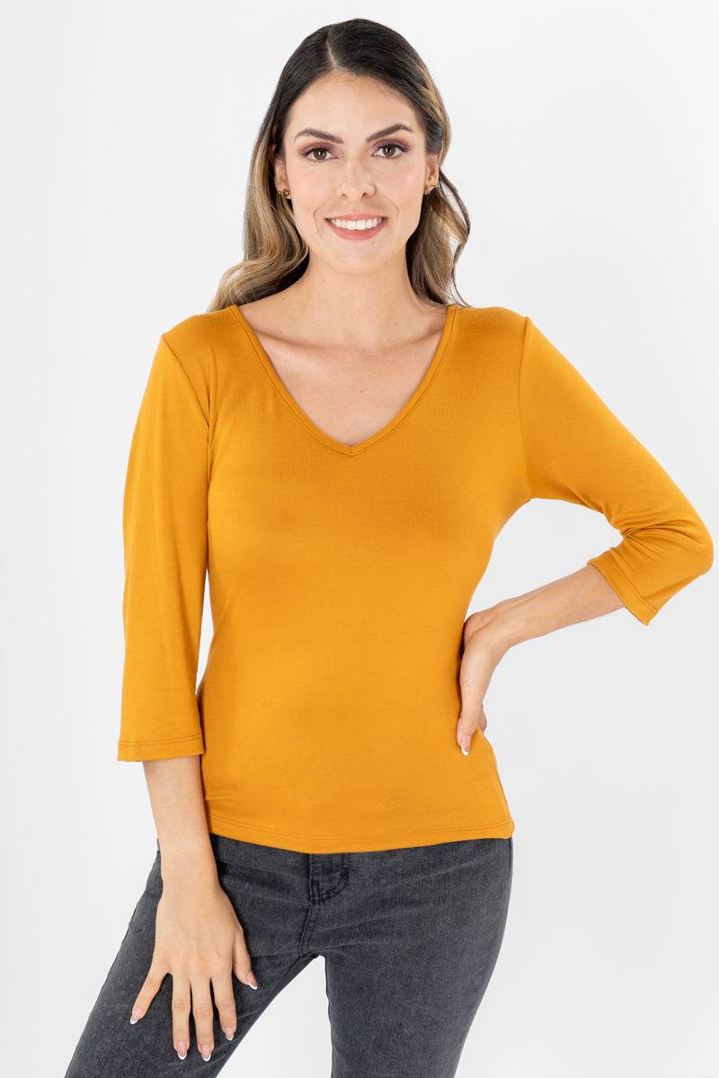 Playera lisa manga 3/4 - Santory Ropa  (7287300653123)