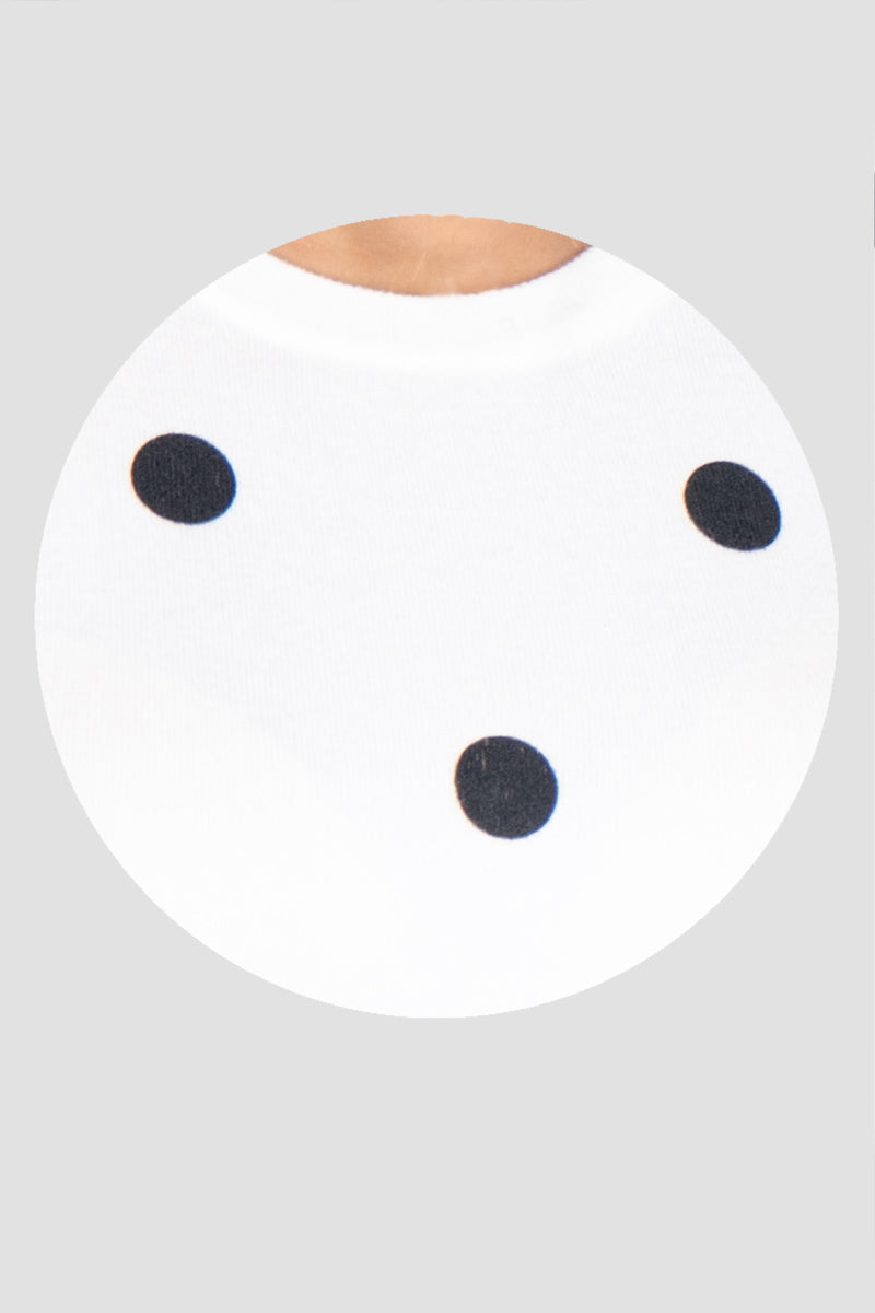 Suéter con estampado de lunares cuello redondo