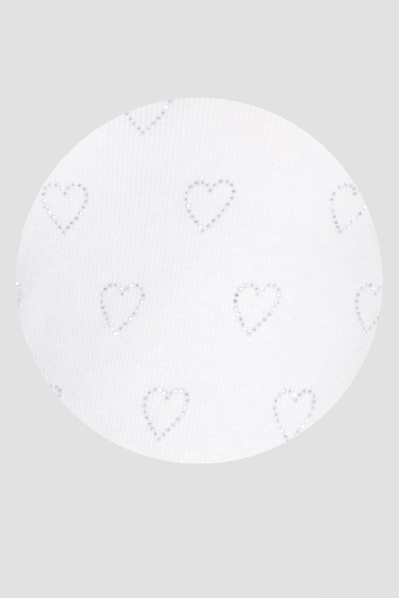 Suéter con estampad de corazones y cuello alto