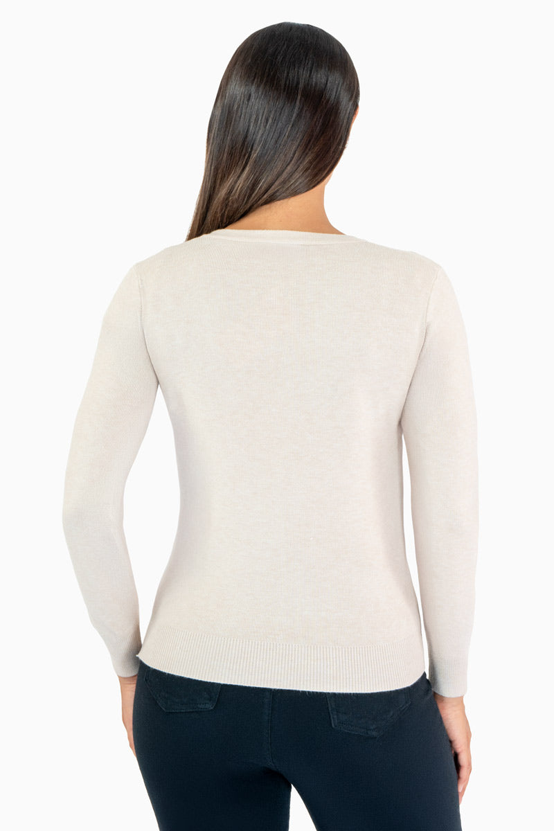 Suéter con pedrería y cierre