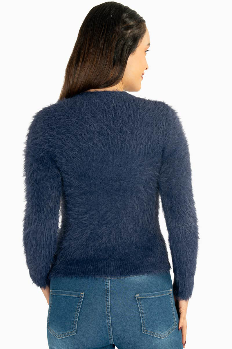 Suéter peluche con cierre