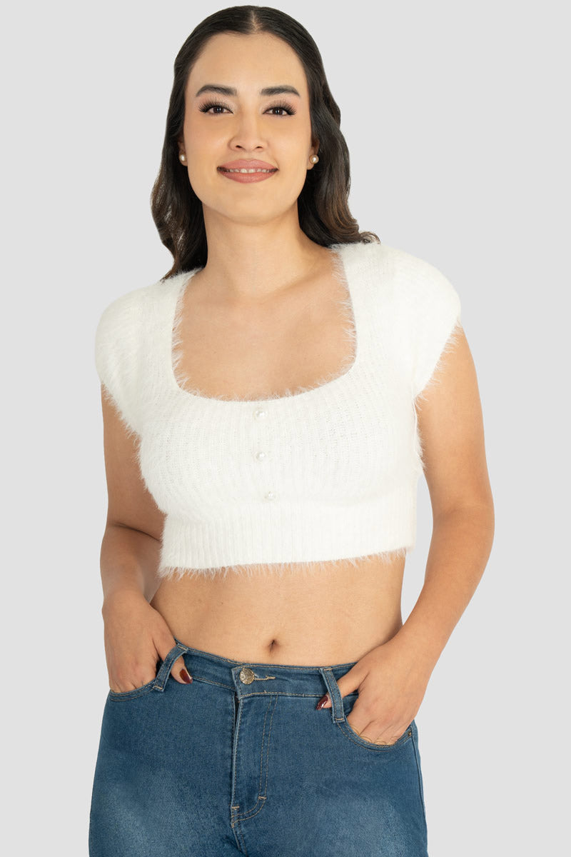 Blusa manga corta tejida