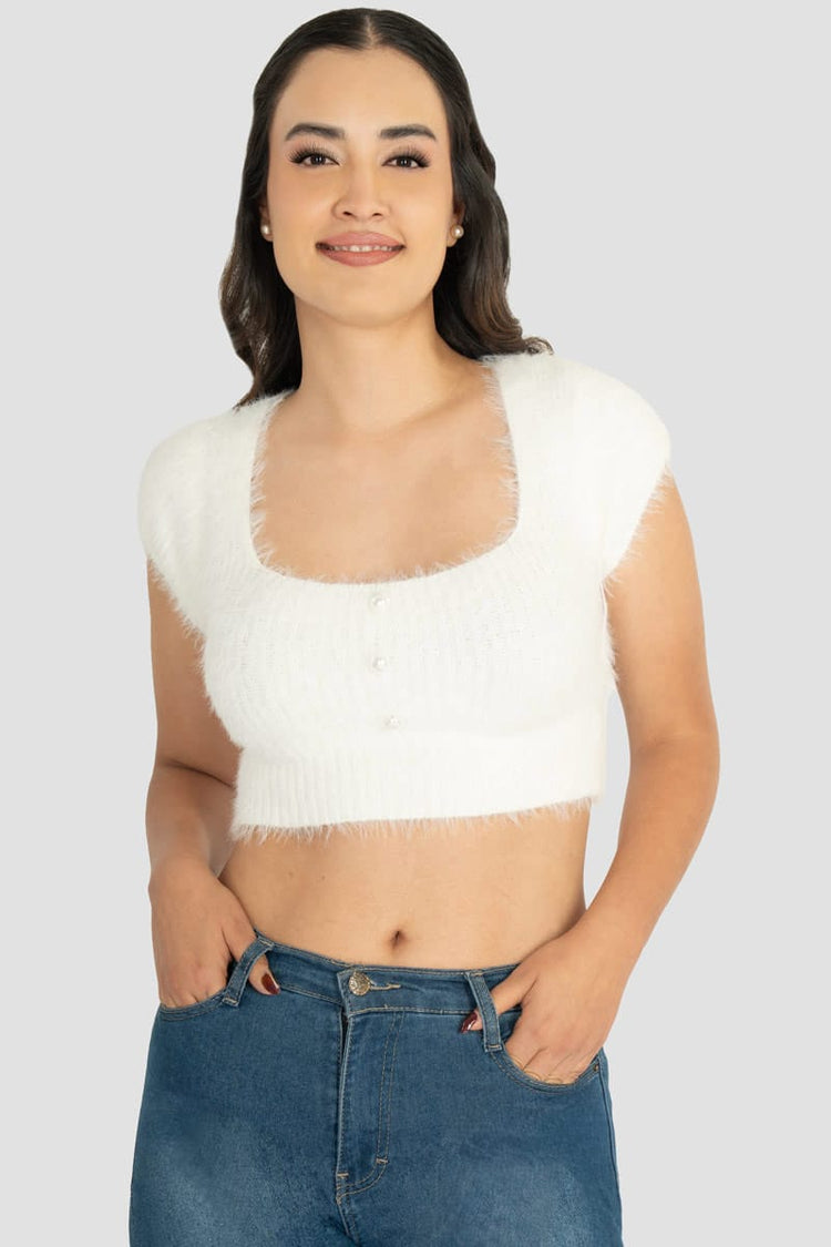 Blusa manga corta tejida