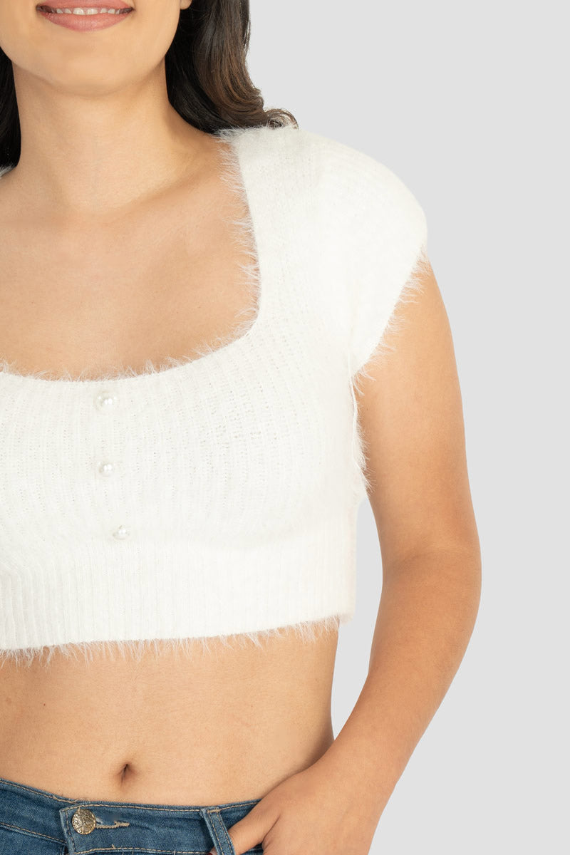 Blusa manga corta tejida