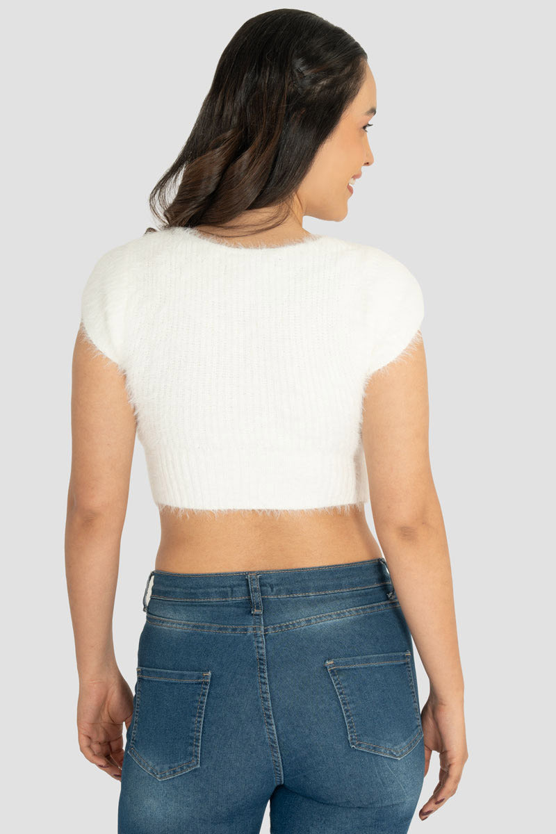 Blusa manga corta tejida