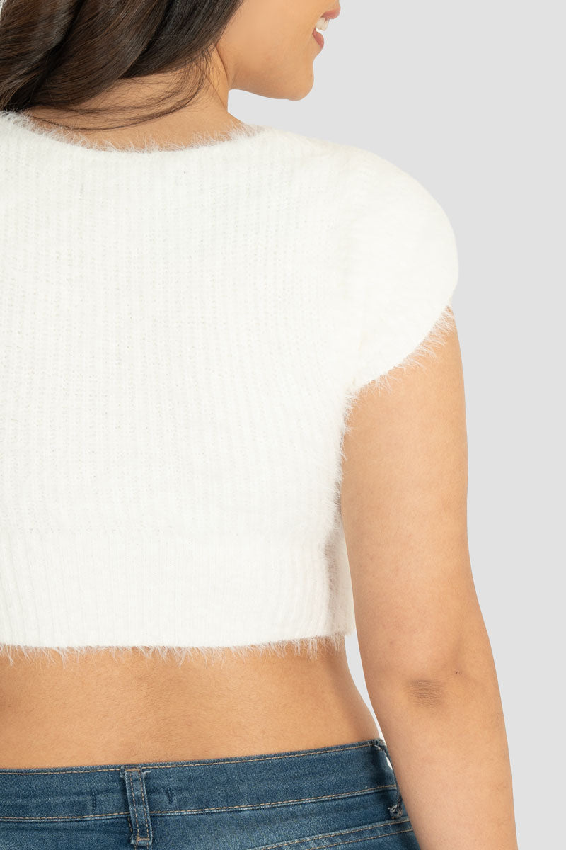 Blusa manga corta tejida