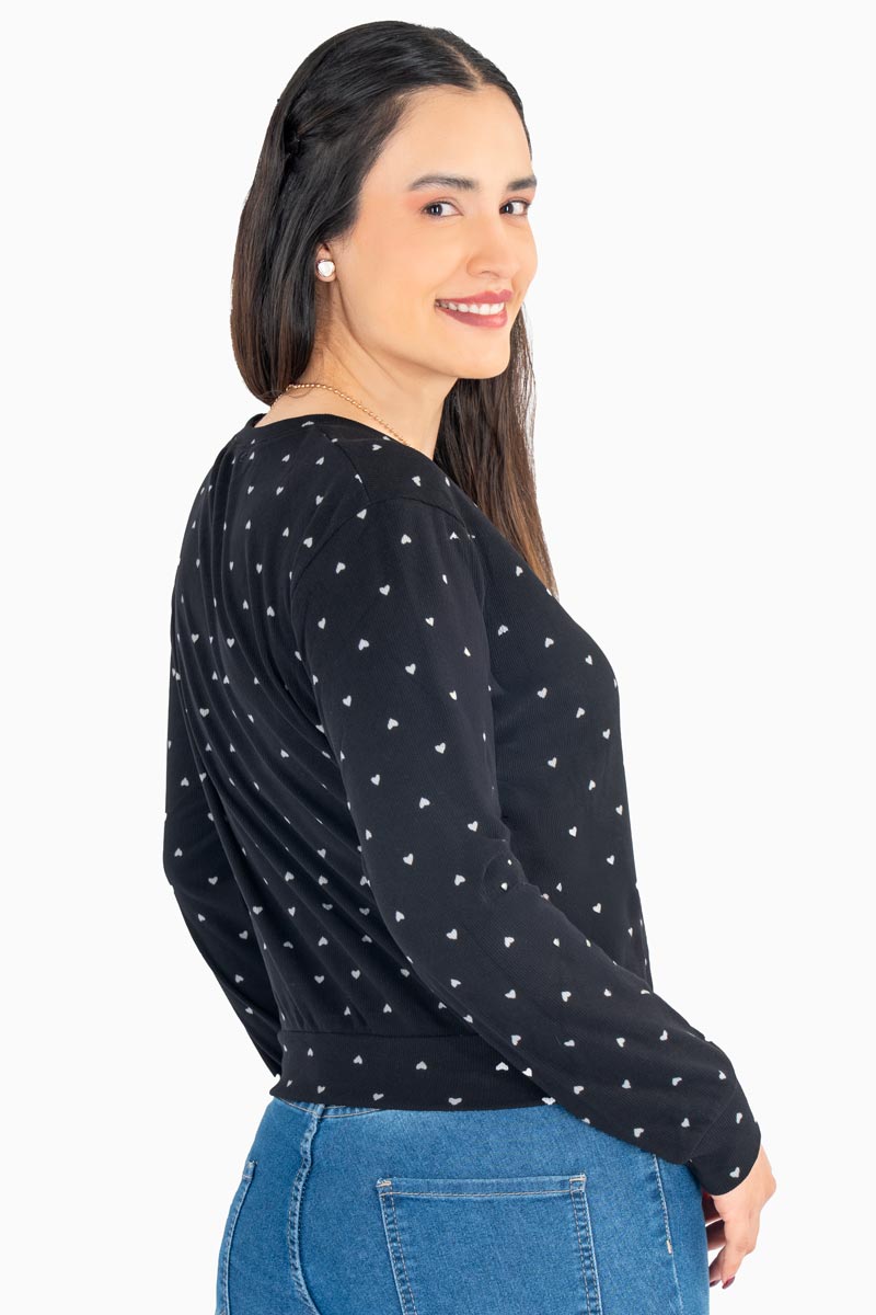 Sudadera estampada cuello redondo