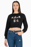 Sudadera crop con estampado "Dream big"