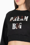 Sudadera crop con estampado "Dream big"