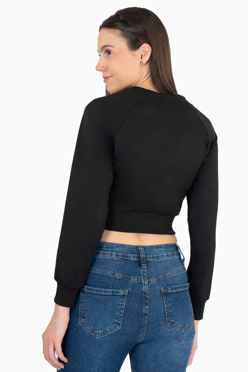 Sudadera crop con estampado "Dream big"