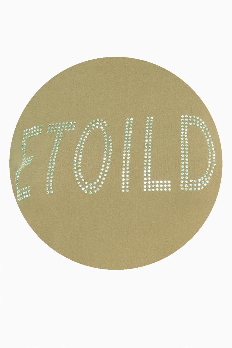 Sudadera estampada con pedrería y cuello redondo (7484325855299)