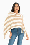 Poncho de chenille con rayas