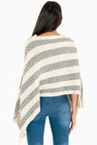 Poncho de chenille con rayas