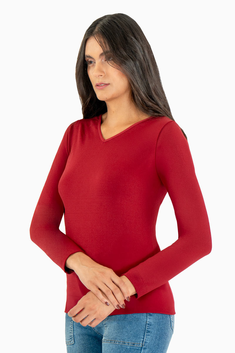 Playera lisa térmica manga larga