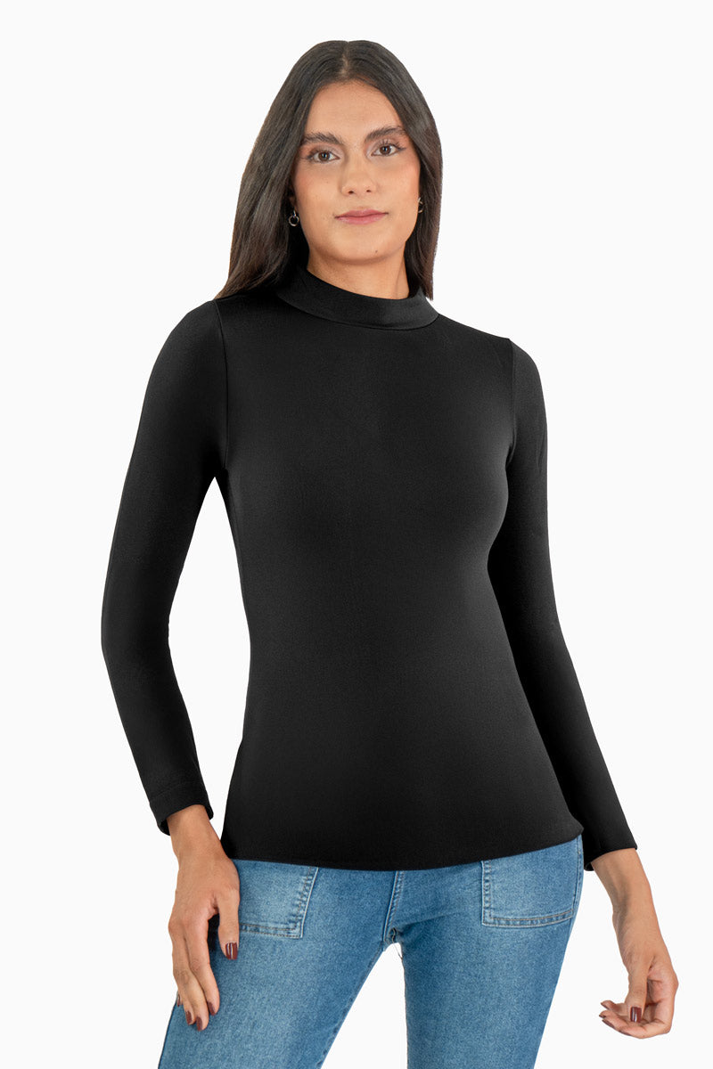 Playera térmica manga larga y cuello alto