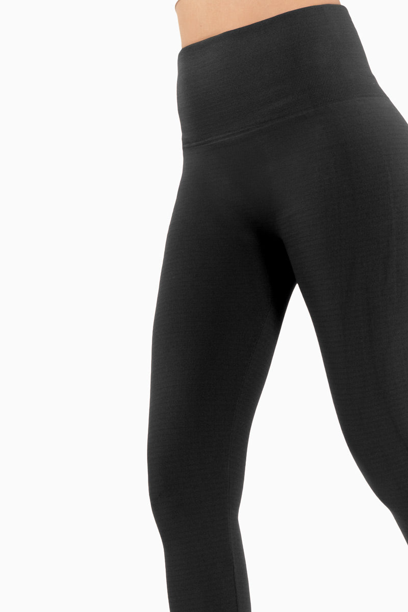 Legging termico liso con pretina ancha