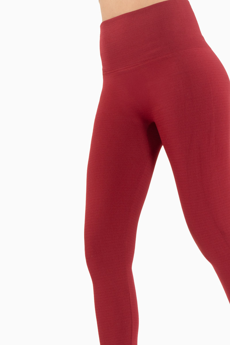 Legging termico liso con pretina ancha