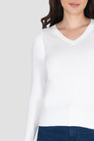 Suéter básico escote v liso
