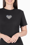 Playera con estampado de corazón - Santory Ropa  (7467880218691)
