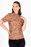 Blusa floral cuello alto