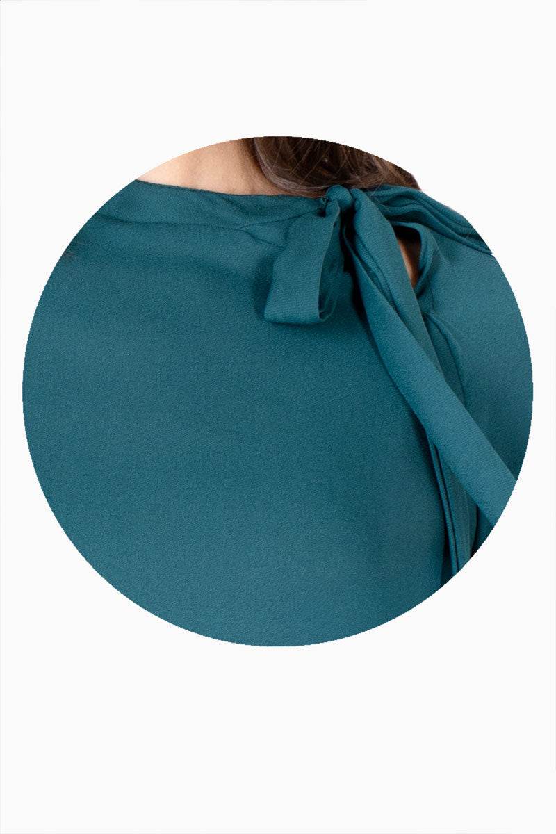 Blusa lisa con amarre en cuello - Santory Ropa  (7453697245251)