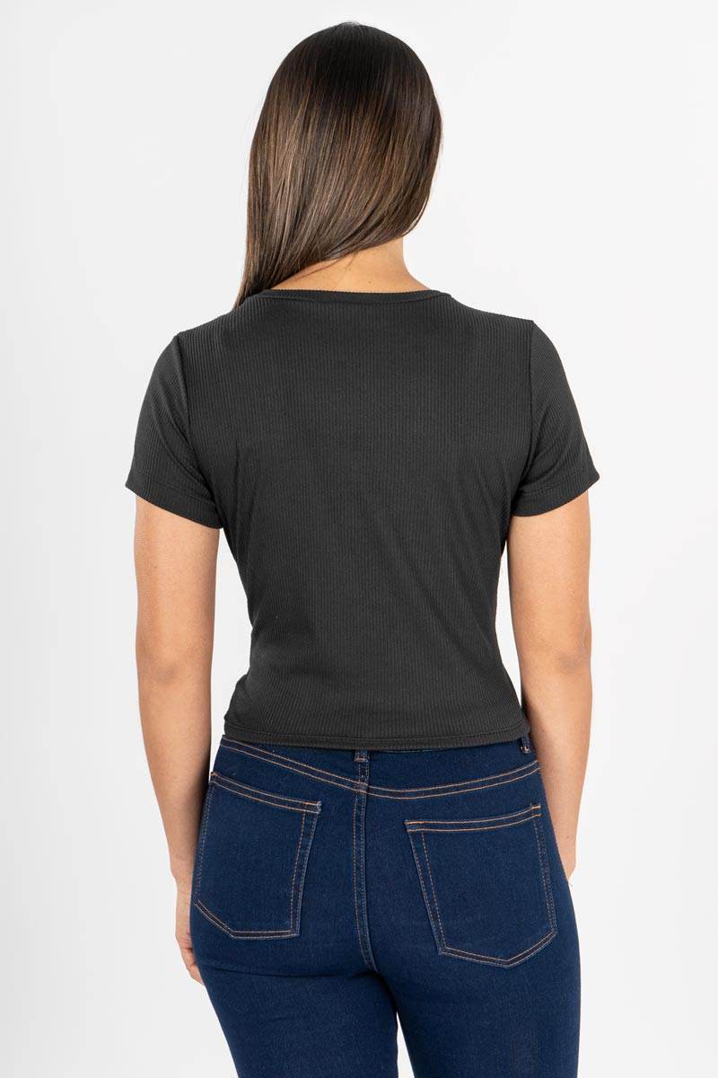 Playera estampada y cuello redondo - Santory Ropa  (7373609074755)