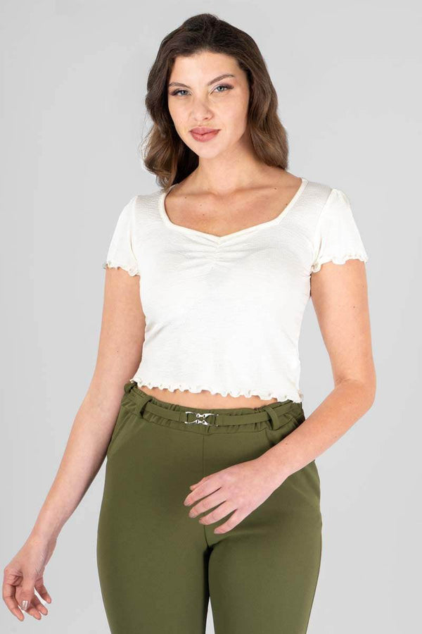 Blusa manga corta con escote - Santory Ropa  (7359402377283)