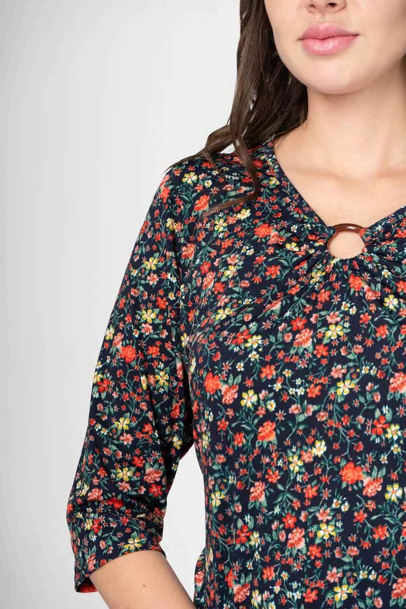 Blusa floral manga 3/4 - Santory Ropa  (7378328911939)