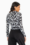 Camisa crop manga larga animal print