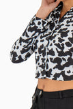 Camisa crop manga larga animal print