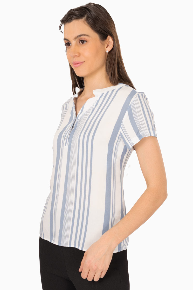 Blusa de rayas manga corta