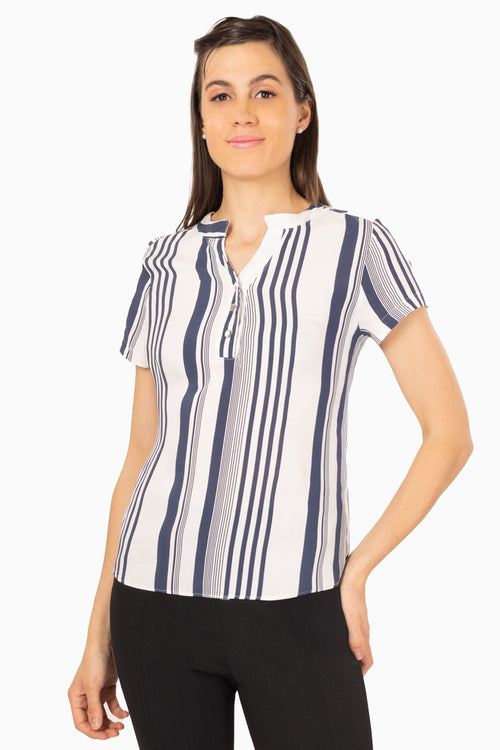 Blusa de rayas manga corta