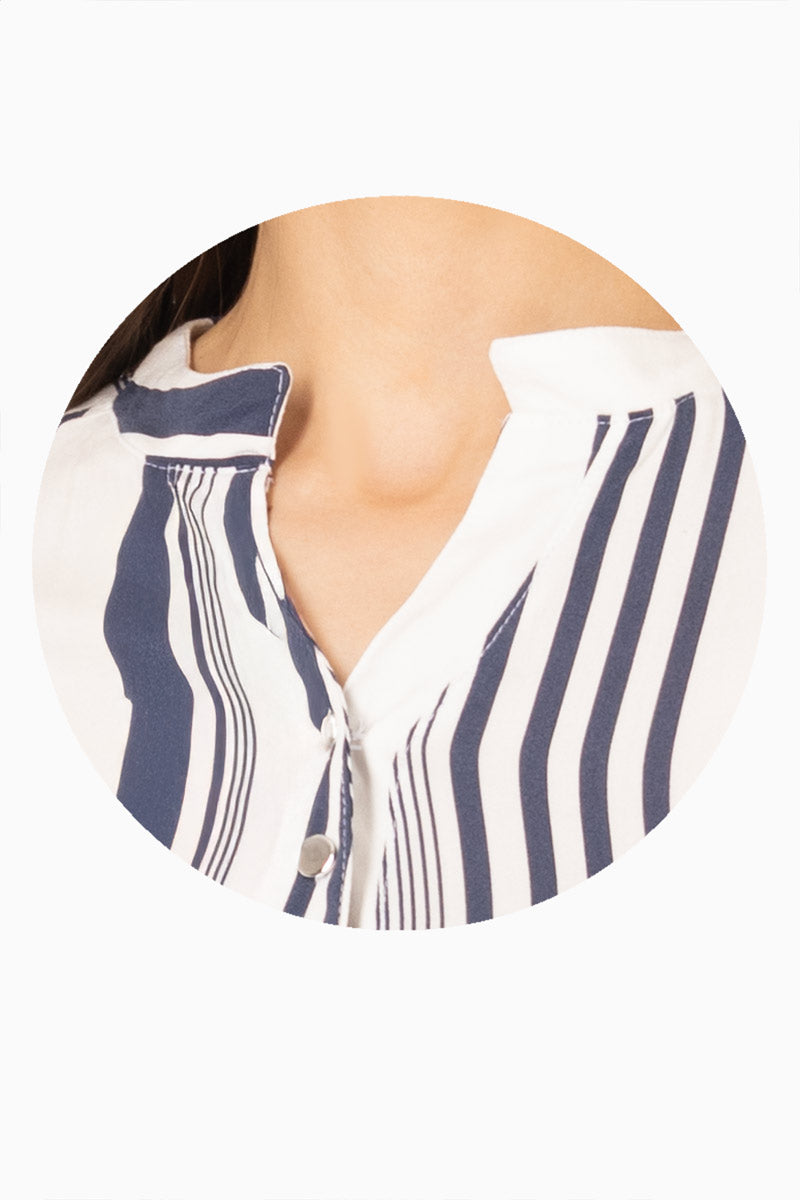 Blusa de rayas manga corta