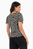 Blusa animal print manga corta con amarre