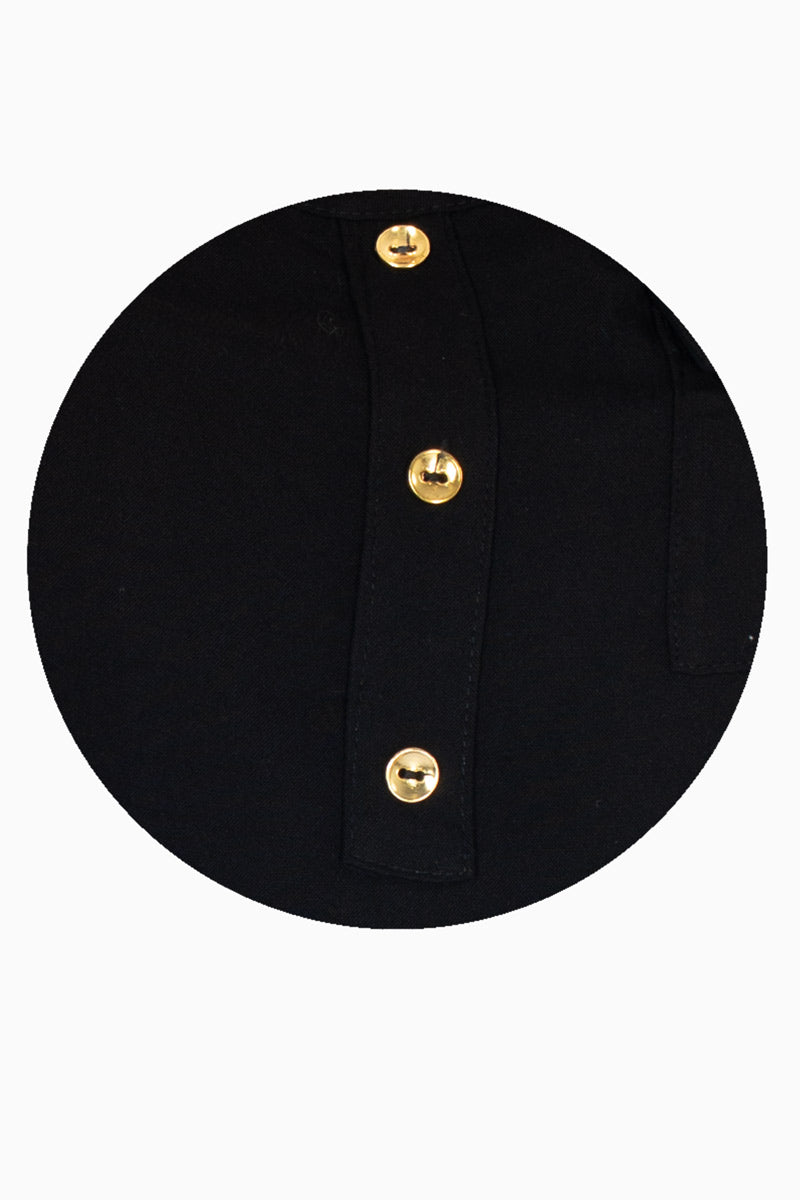 Blusa sin manga con botones y bolsa