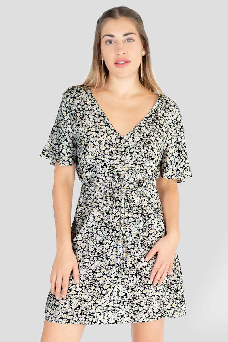 Vestido floral escote v - Santory Ropa  (7435763449923)