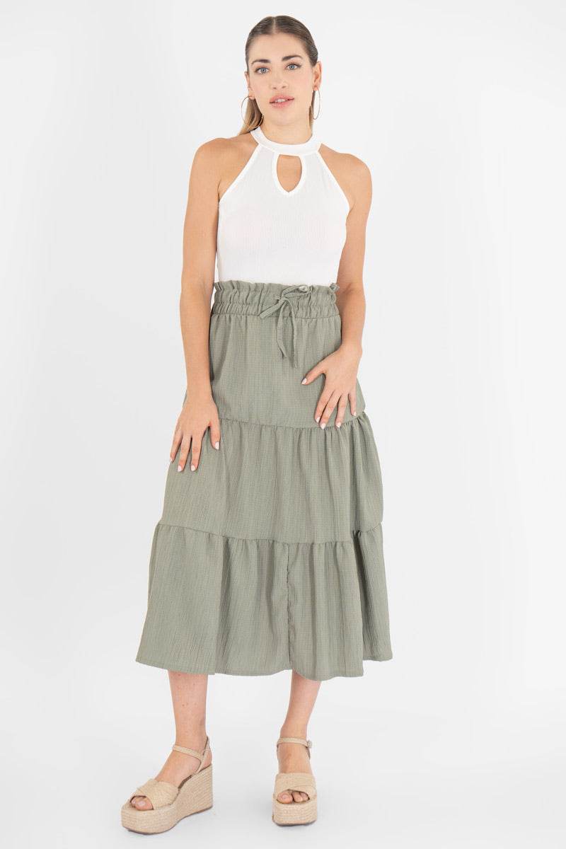 Falda larga con olanes - Santory Ropa  (7442219401283)