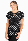 Blusa De Manga Corta Con Estampado De Lunares - Santory Ropa  (7473585848387)