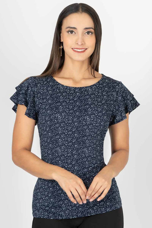 Blusa estampada escote redondo