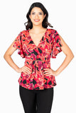 Blusa Para Mujer Con Estampado Floral Con Cruce - Santory Ropa  (7473585815619)