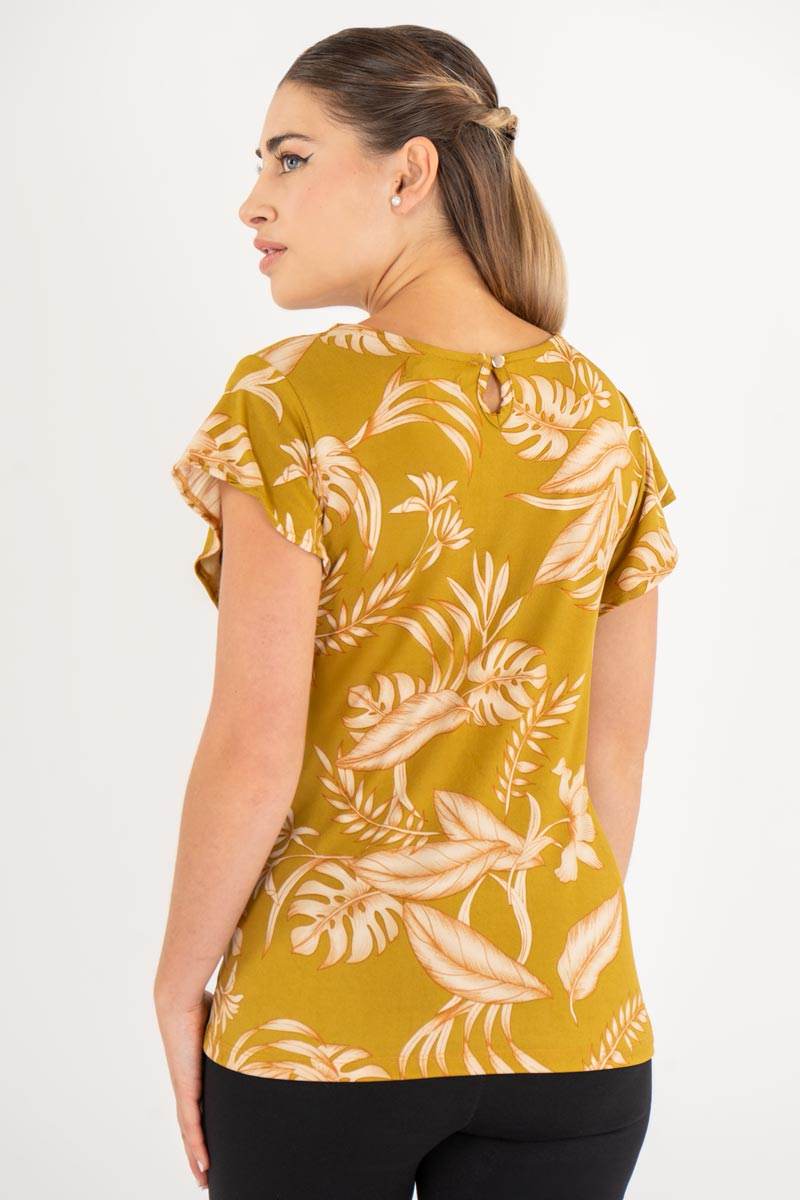 Blusa estampada con olán - Santory Ropa  (7441733648451)