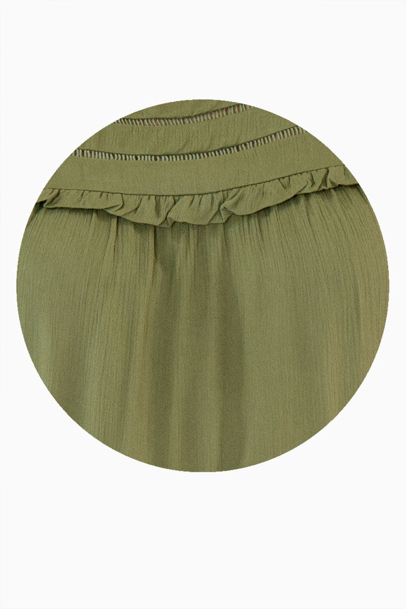 Blusa sin manga con detalle plisado