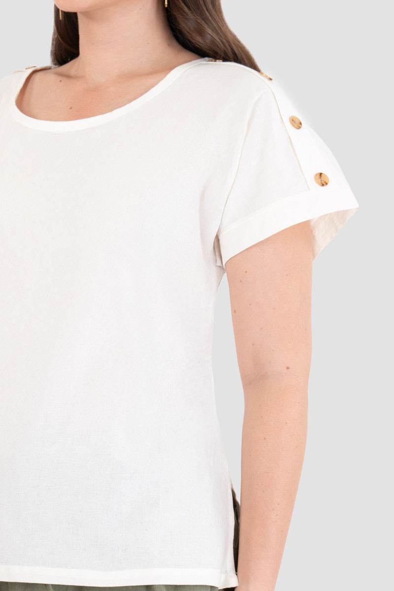 Blusa manga corta con botones - Santory Ropa  (7445768798275)