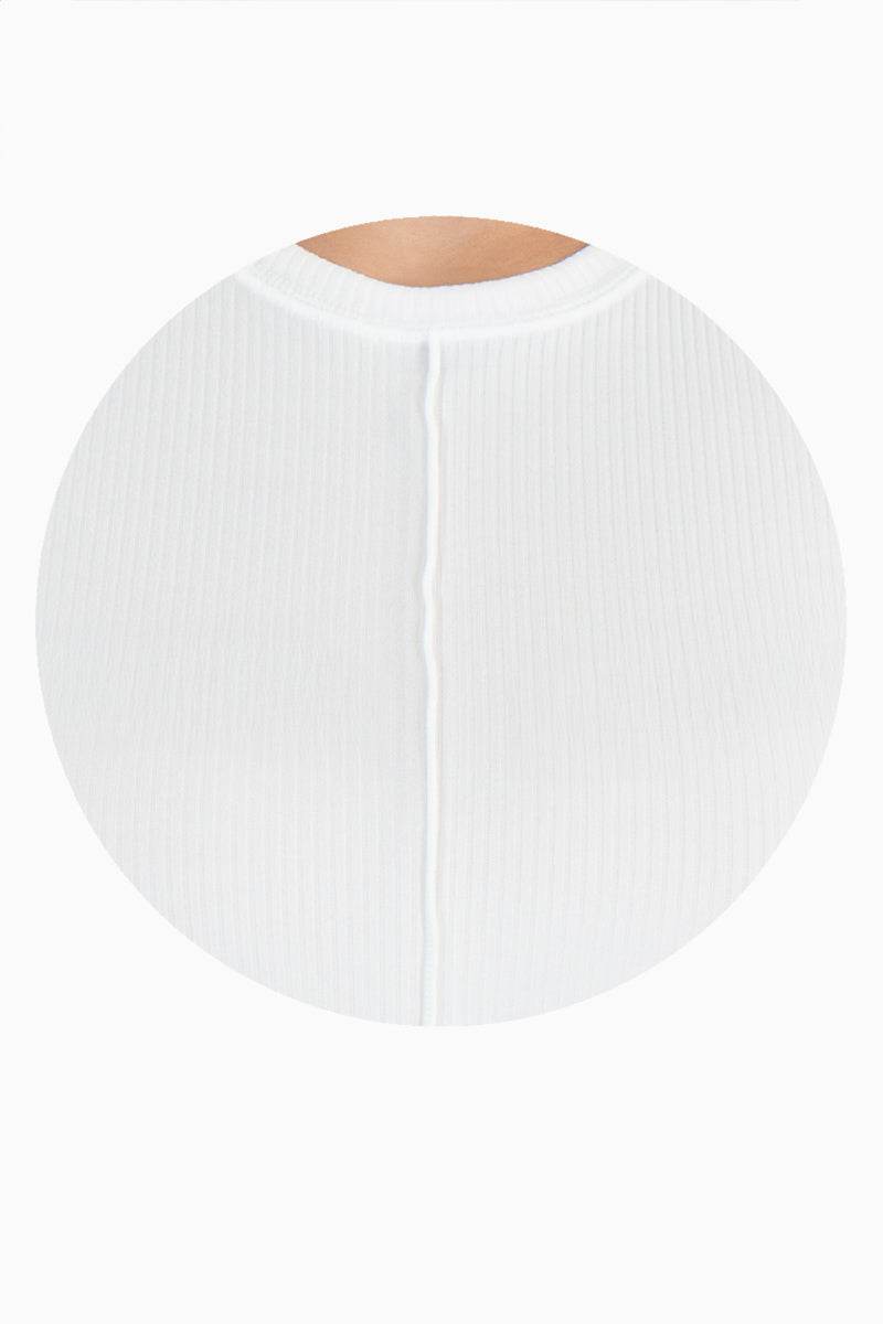 Playera para Mujer Manga Corta Cuello Redondo con Cortes al Frente y Costura Visible - Santory Ropa  (7473585684547)