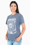 Playera de sol y luna manga corta y cuello redondo