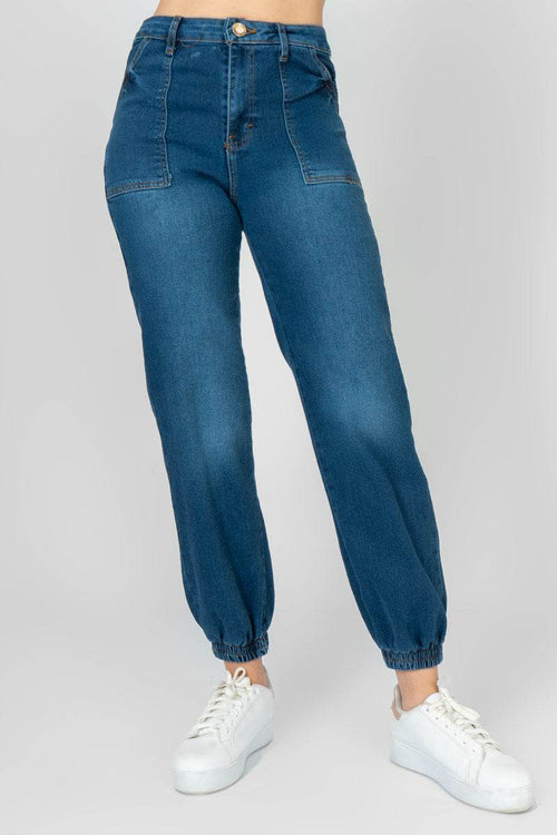 Jeans tipo jogger con bolsas