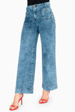 Jeans pierna ancha con bolsa