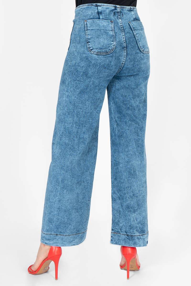 Jeans pierna ancha con bolsa - Santory Ropa  (7435831214147)