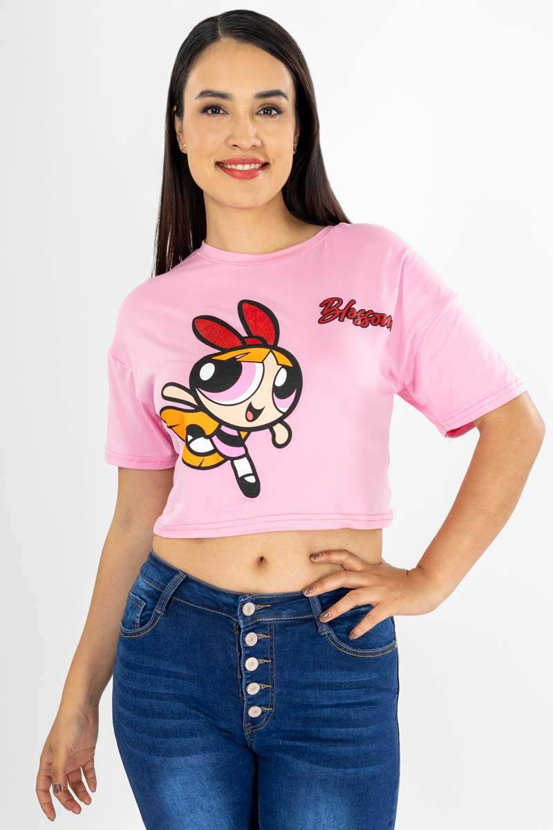 Playera crop estampada - Santory Ropa  (7391891193923)